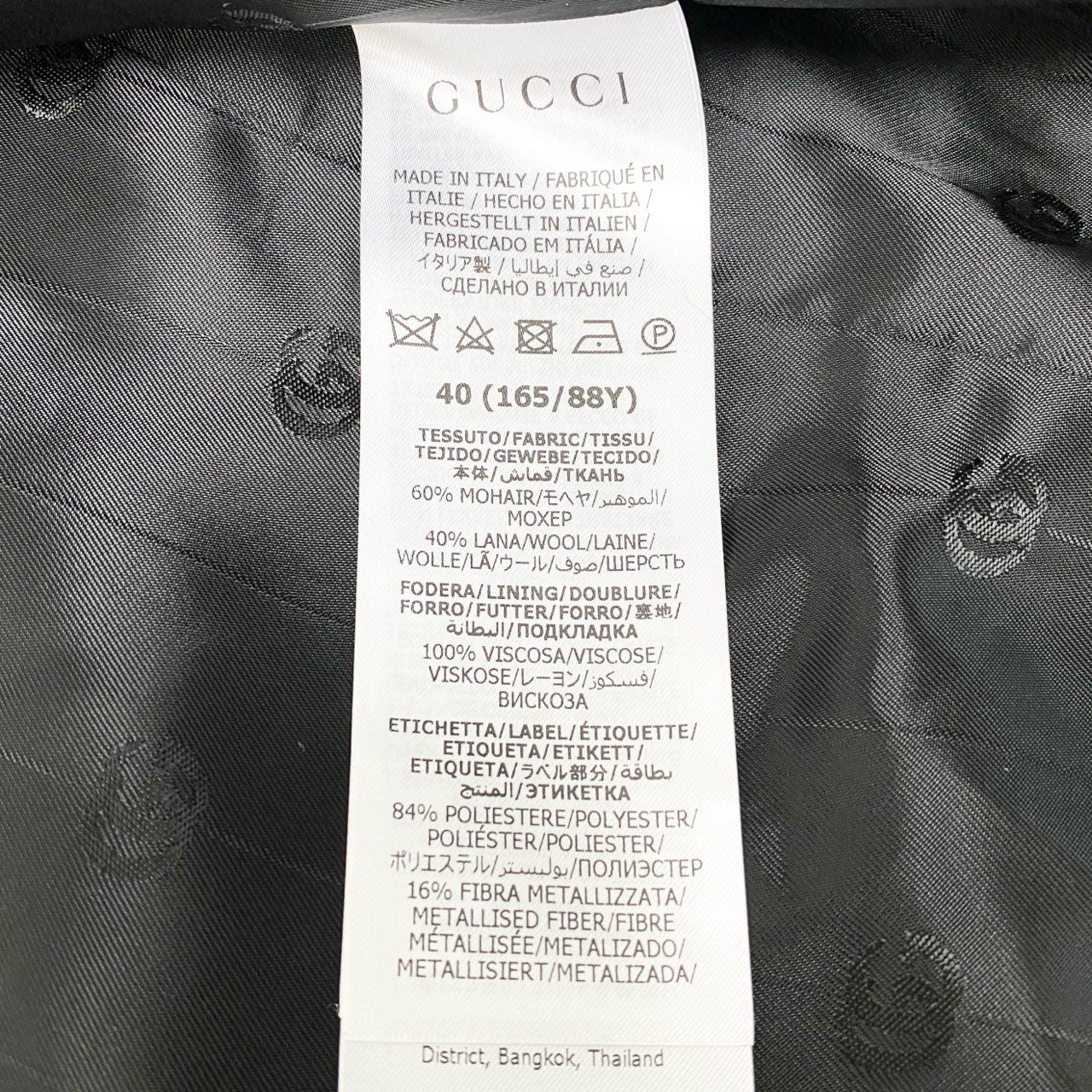 38d3 【美品】GUCCI グッチ ダブルブレストショートジャケット クロップド丈 テーラードジャケット 40サイズ ブラック レディース 女性用o07t