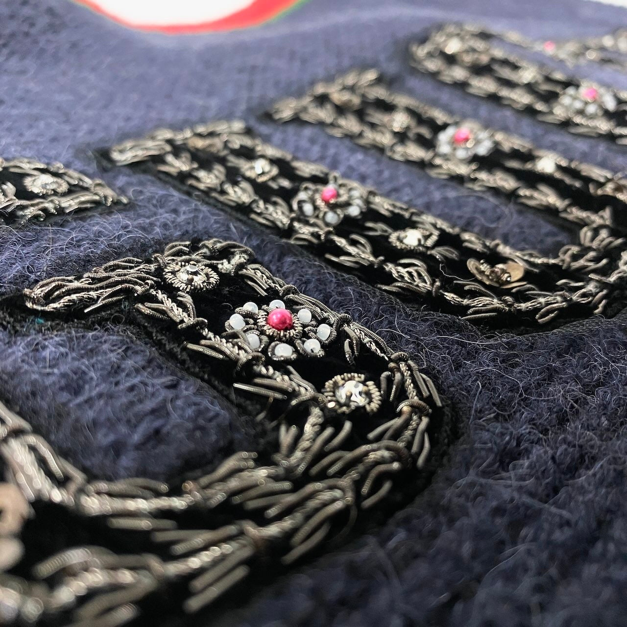 I GUCCI グッチ × NYヤンキース ウールニットロングカーディガン ニットコート インターロッキングGボタン 543419 ネイビー レディース 女性用nu1