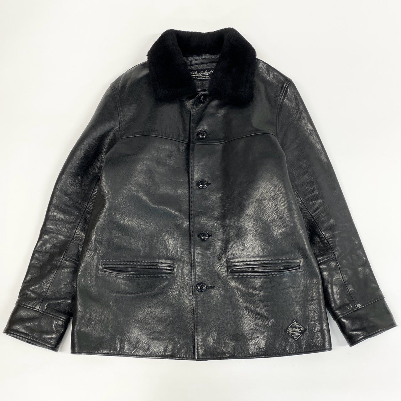 34j27 NEIGHBORHOOD ネイバーフッド レザージャケット フライトジャケット HUDSON / Hl-JKT 襟ボア 馬革 羊革 Leather 142CCNH-JKM01 L ブラックo07t