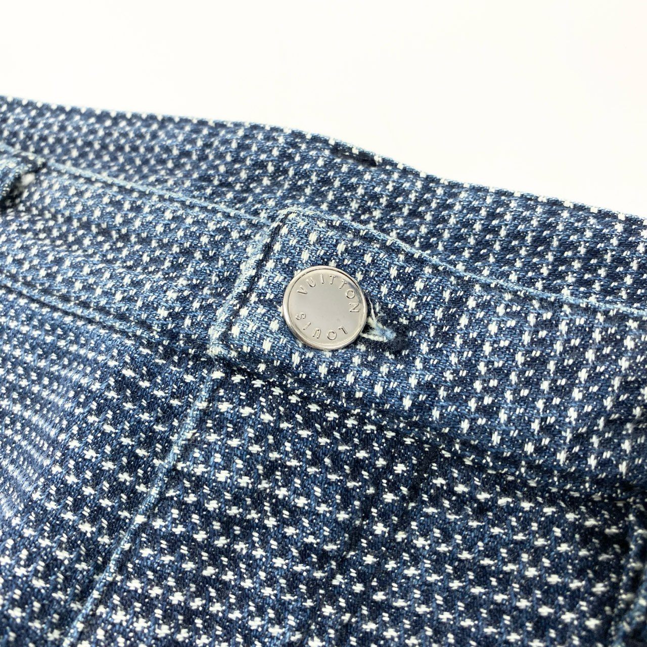 83Ⅼ2【美品】LOUIS VUITON ルイヴィトン 刺し子デニムパンツ ストレートパンツ デニムパンツ RM131 H3DP50BUC 38サイズ インディゴ メンズo07t