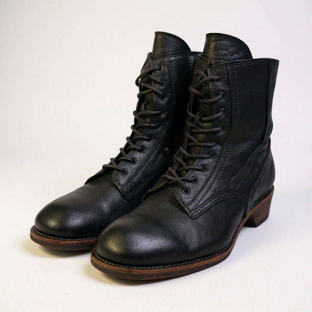 1a22 JULIUS ユリウス Back Zip Leather Boots バックジップレザーブーツ サイズ1 ブラック レザー タグ付属t18r