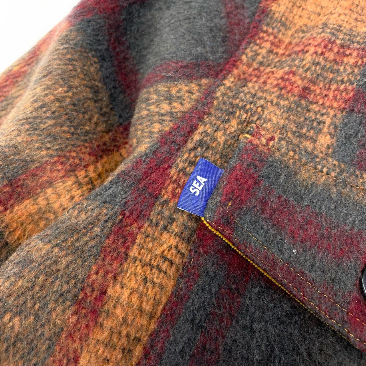 32a29【美品】WIND AND SEA ウィンダンシー 23AW SHAGGY PLAID CPO SHIRT JAKET チェックシャツジャケット WDS-O-FAL-24-Q1-JK-08 Mサイズ マルチカラー メンズo07t