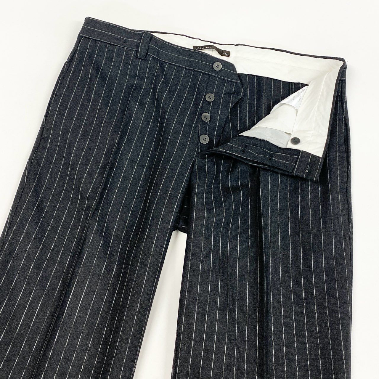 6L17 Stile Latino スティレラティーノ スーツセットアップ テーラードジャケット スラックス ストライプ 52サイズ グレー メンズo07t