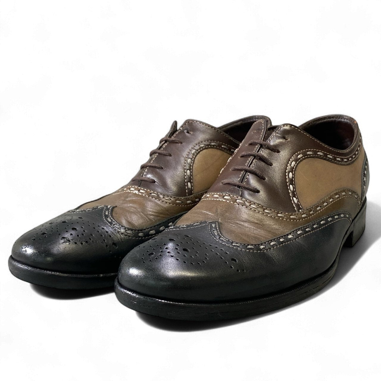 1k18 BOTTEGA VENETA ボッテガヴェネタ イタリア製 ドレスシューズ ブロークシューズ 革靴 ウィングチップ フォーマル 07 ブラウン系 マルチカラー leathero07t