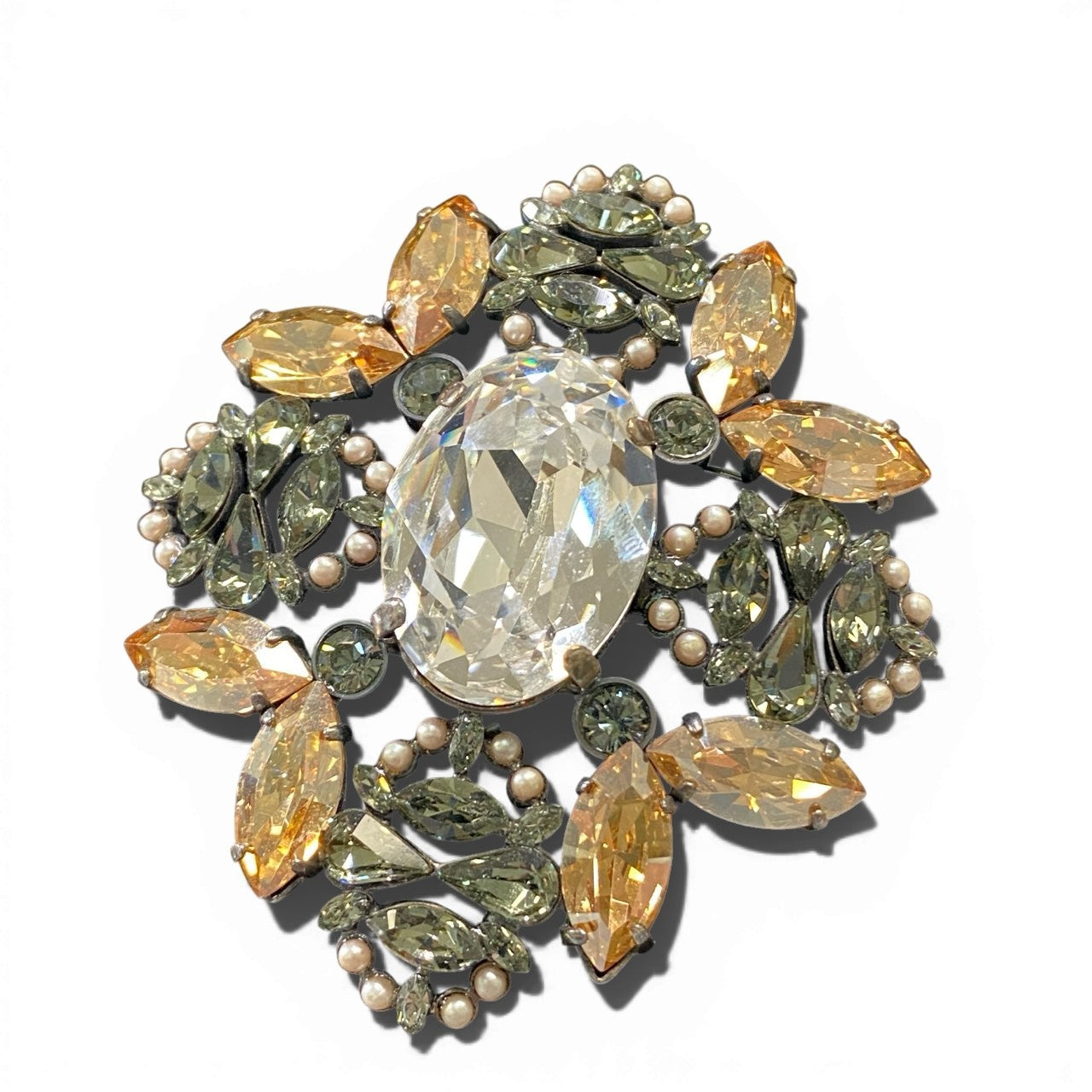 a5 FOXEY フォクシー ビジュー ブローチ ラインストーン アクセサリー マルチカラー レディースk02i