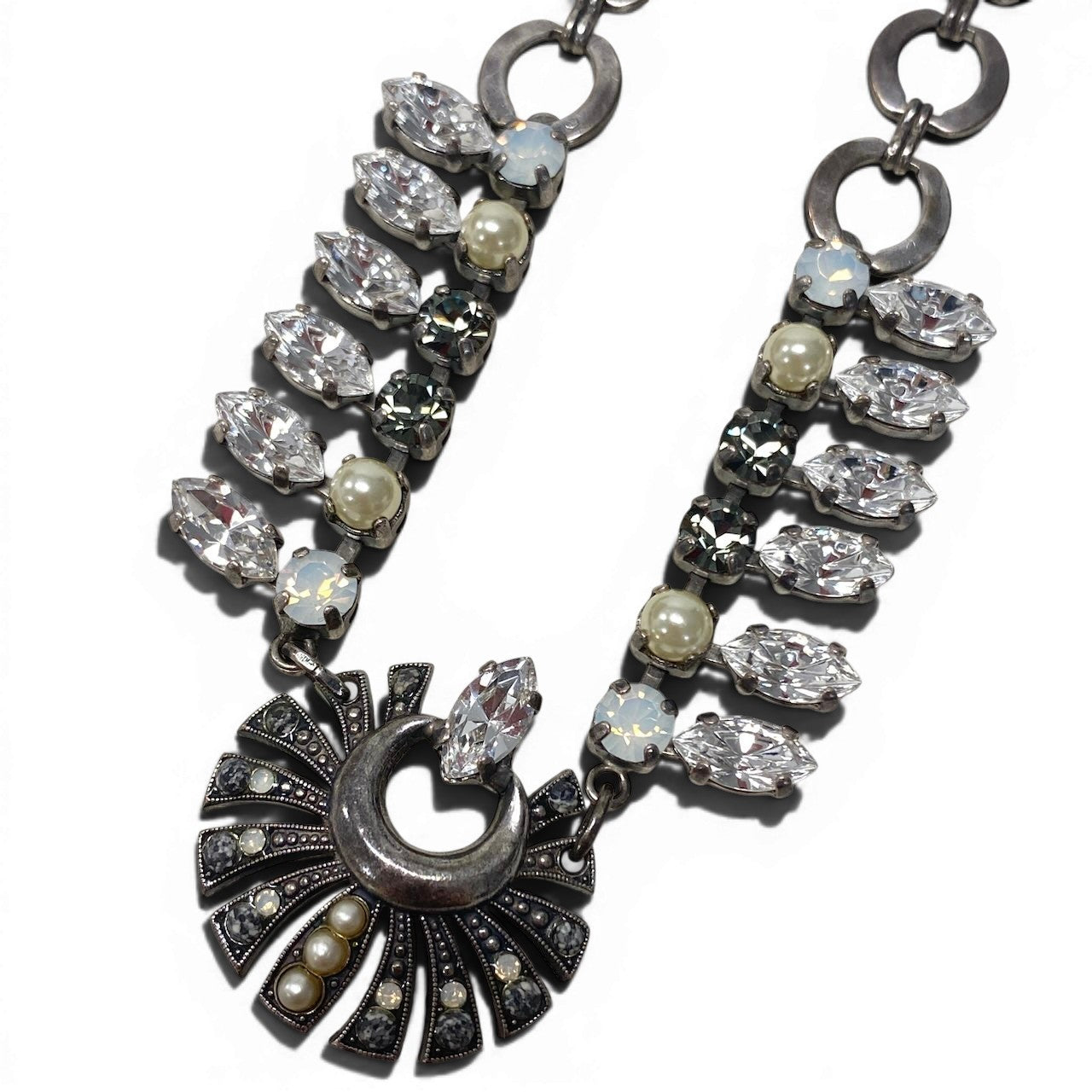 g16② 《 3点セット 》 Mariana マリアナ 天然石 × クリスタル ビジューネックレス アクセサリー ジュエリー アンティークt18r