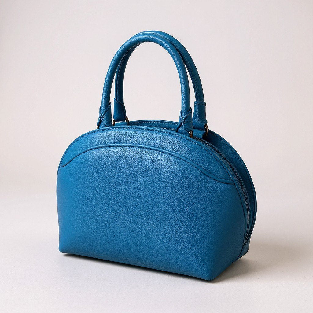 ha5｟美品》 MORABITO モラビト DIANE ディアンヌ ハンドバッグ マリンブルー レザー レディース 女性用u02t