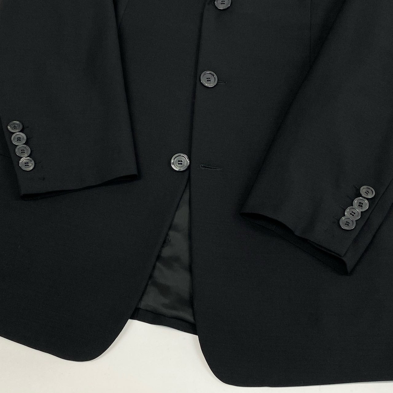 52l24 GIANNI VERSACE ジャンニ ヴェルサーチ タキシード セットアップ スーツ ジャケット パンツ 裏地総柄 50サイズ ブラック メンズo07t