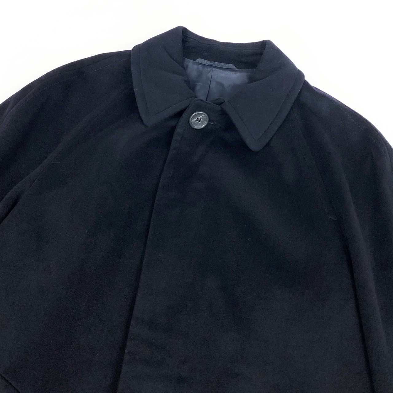 37d14 BOSS HUGO BOSS ボス ヒューゴボス ステンカラーコー ト ロングコート ロロピアーナ生地 ウールカシミヤ混 サイズ46 ブラック メンズ 紳士服o07t