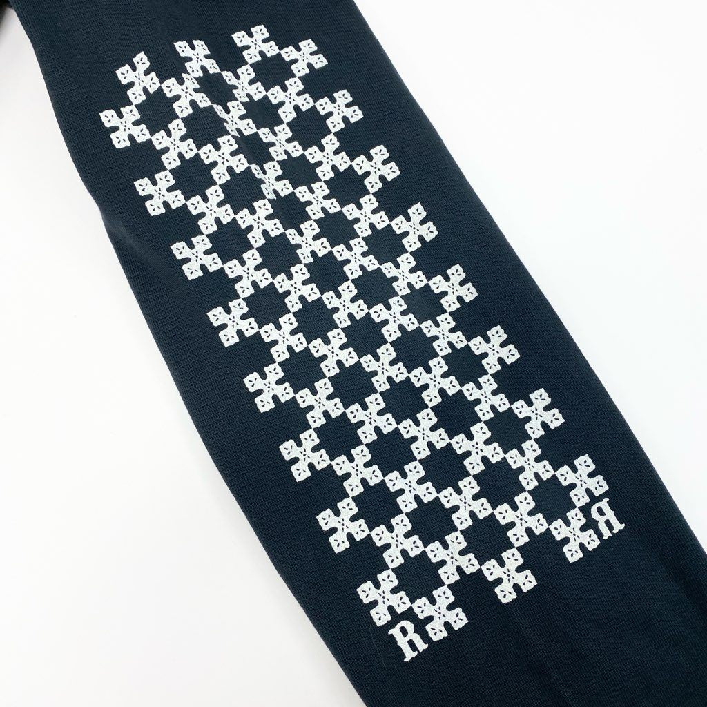 6l25 RHUDE ルード クロスロゴ スウェット ロングスリーブ トップス XLサイズ ブラック コットン100％ メンズo07t