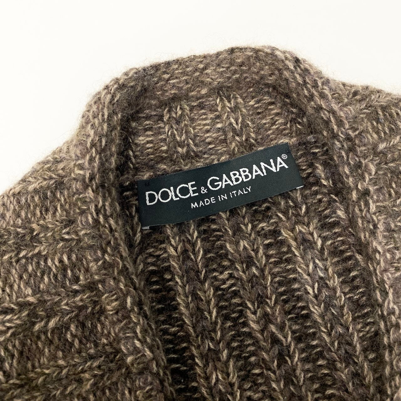 13e8 DOLCE&GABBANA ドルチェアンドガッバーナ Vネック カシミヤニットセーター ニットプルオーバー GG245K サイズ50 ブラウン系 Cashmere100％ メンズ 紳士服u02t
