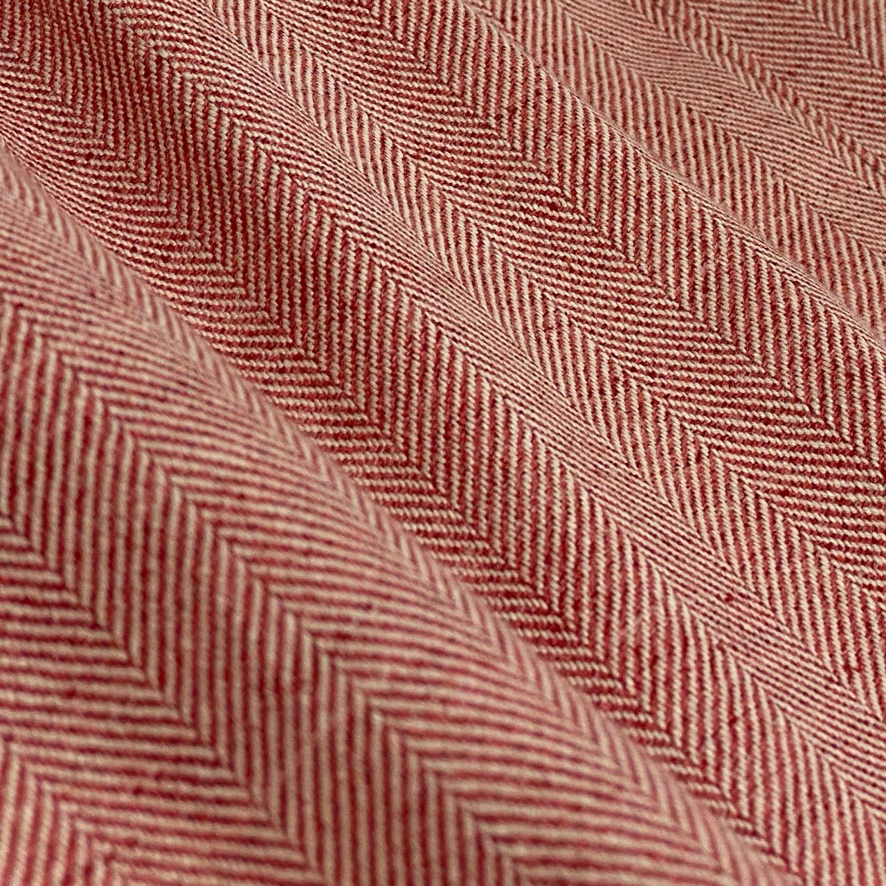 70a15 Paul Stuart ポールスチュアート セットアップ スカートスーツ テーラードジャケット 膝丈スカート ヘリンボーン イタリア製 レディース 女性用 サイズ42 レッド ホワイト シルク コットン リネンu02t