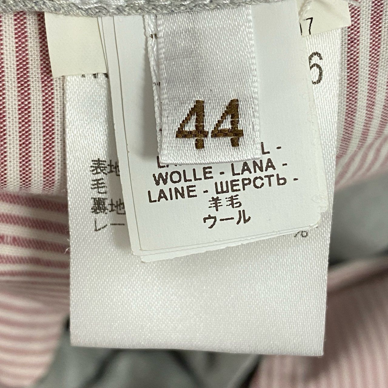 33b27 《美品》 BRUNELLO CUCINELLI ブルネロクチネリ フランネル生地 スラックスパンツ ボトムス 44 グレー ストライプ ウール メンズu02t