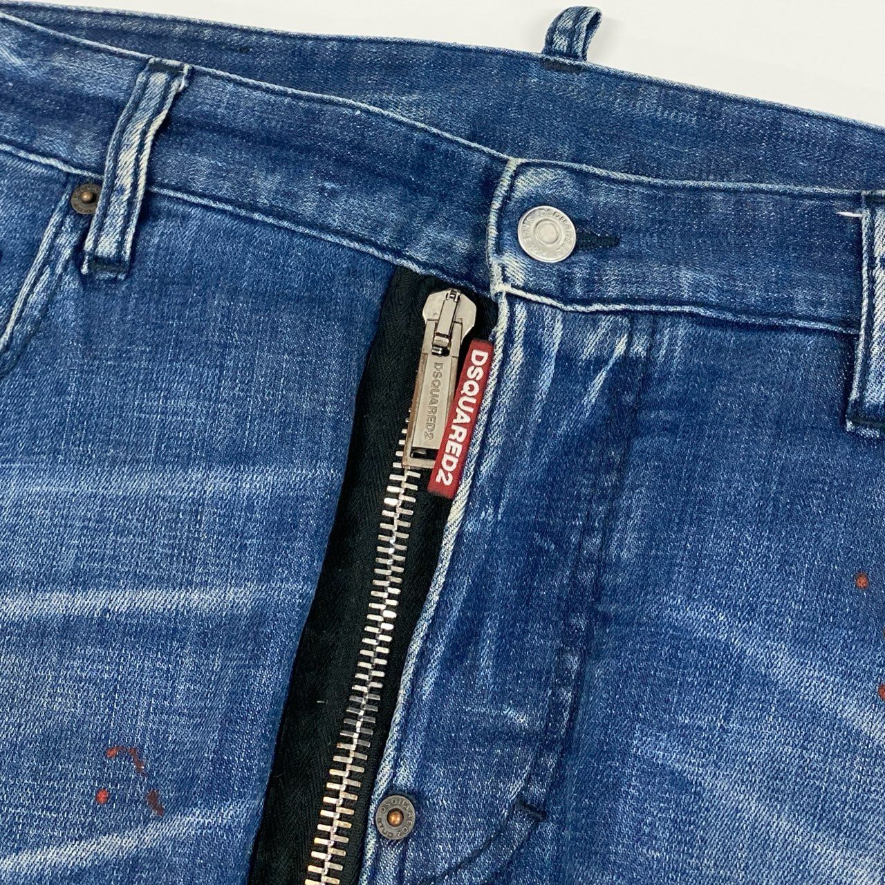 12i26 DSQUARED2 ディースクエアード Tidy Biker Jean ダメージ加工デニムパンツ ジーパン S74LB0424 サイズ50 ブルー メンズu02t