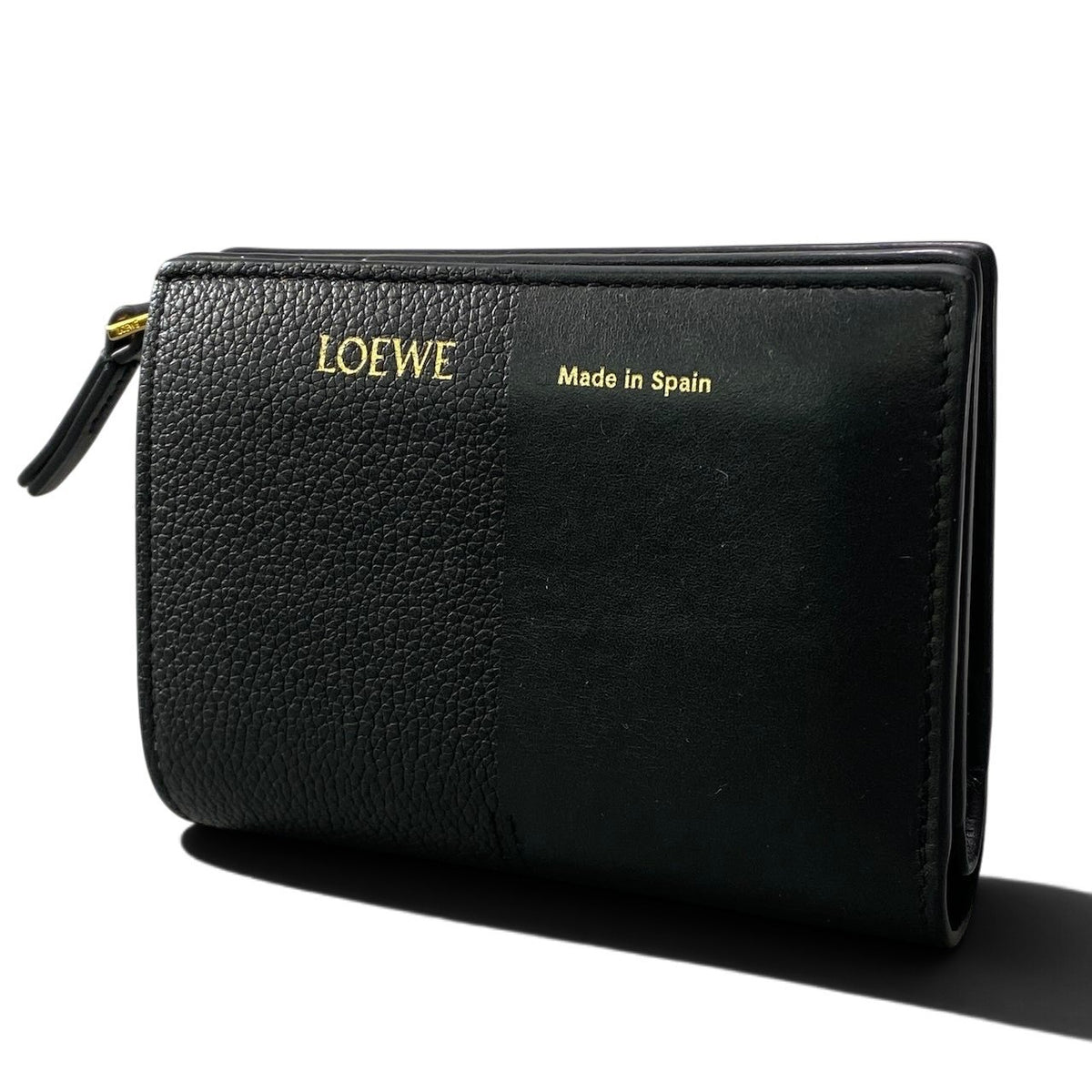 j19 《美品》 LOEWE ロエベ デュエット コンパクトウォレット Duette Compact Wallet ブラック レザー 財布t18r