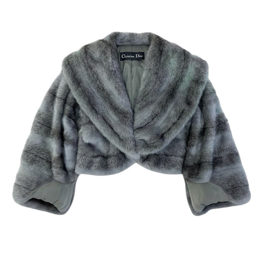 Ed20 Christian Dior クリスチャンディオール ミンクファージャケット 毛皮ジャケット グレー 毛皮 レディース 女性用nu1
