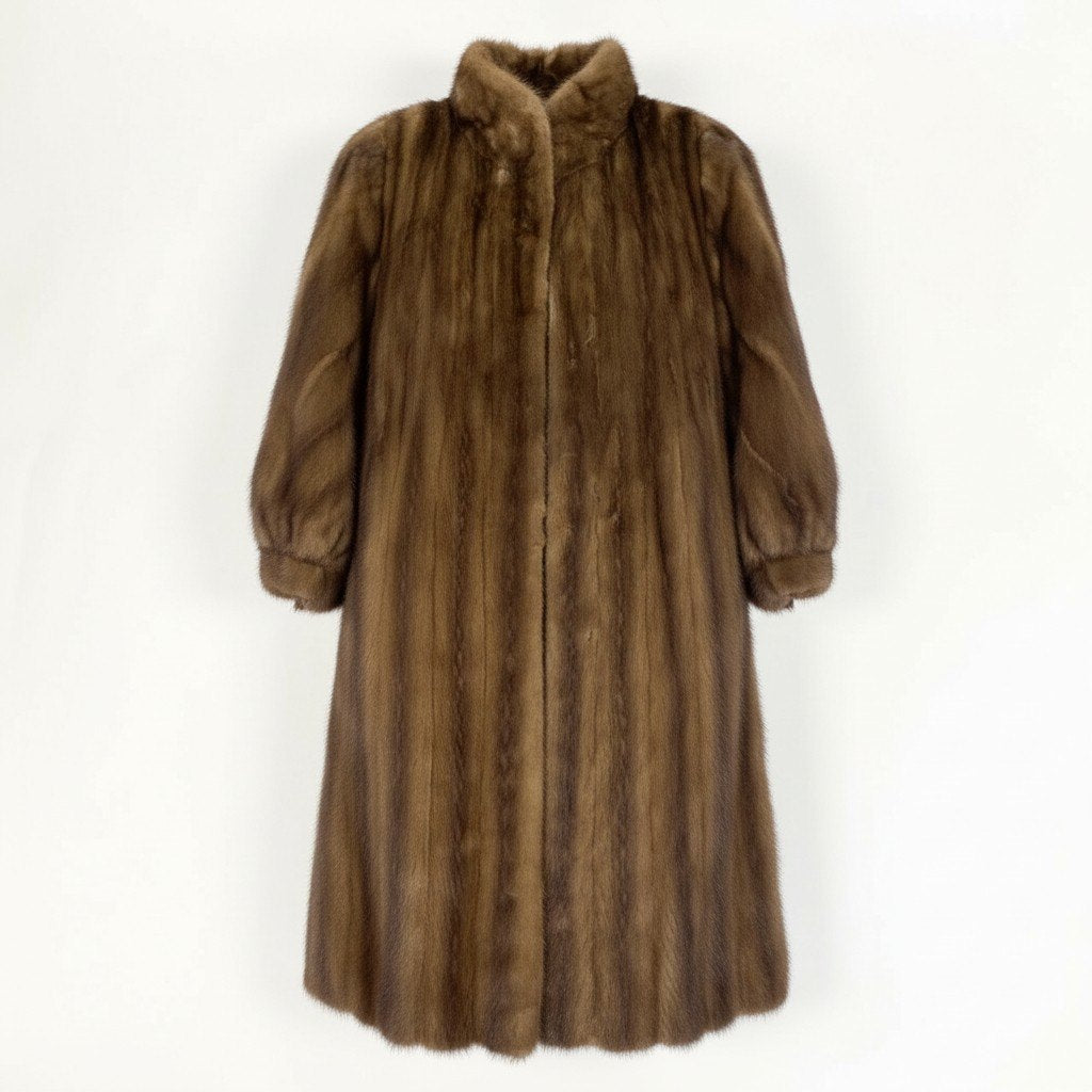 16a21 銀サガ デミバフミンク 丈約110cm 超ロングコート サイズ11 茶系 最高級本毛皮 Mink Fur Super Long Coatt18r