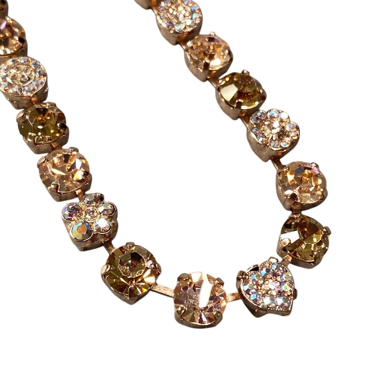 h11 14 《美品》 Mariana マリアナ 天然石 × クリスタル ビジュー ペールオレンジ ゴールド アクセサリー ジュエリー アンティークt18r