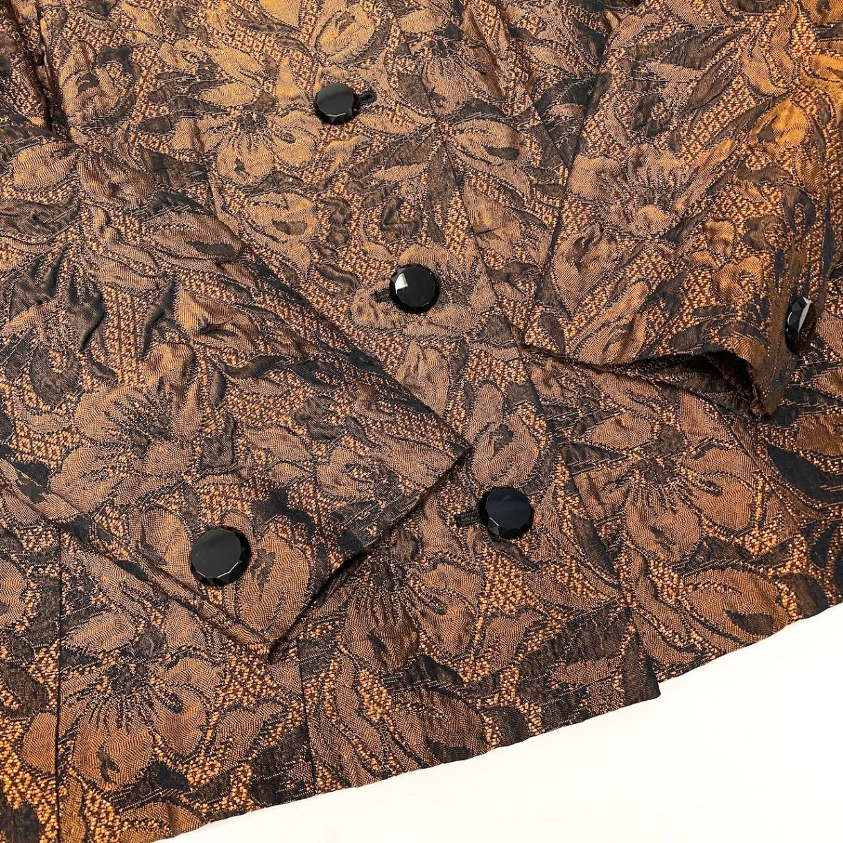 48c18 GIVENCHY ジバンシー Vintage ノーカラージャケット スクエアネック 花柄ジャケット アウター 13サイズ オレンジ レディース 女性用u02t
