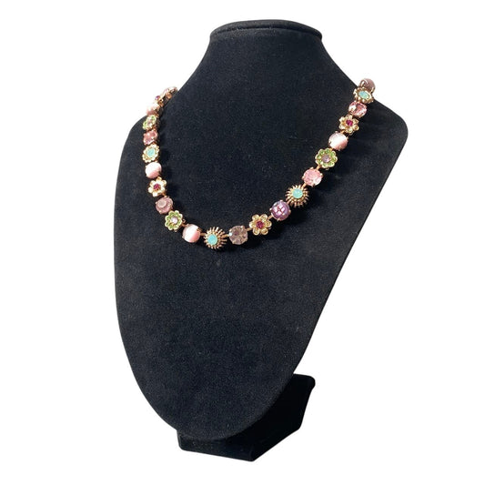 h11 15 《美品》 Mariana マリアナ 天然石 × クリスタル ビジュー ピンク アクセサリー ジュエリー アンティークt18r