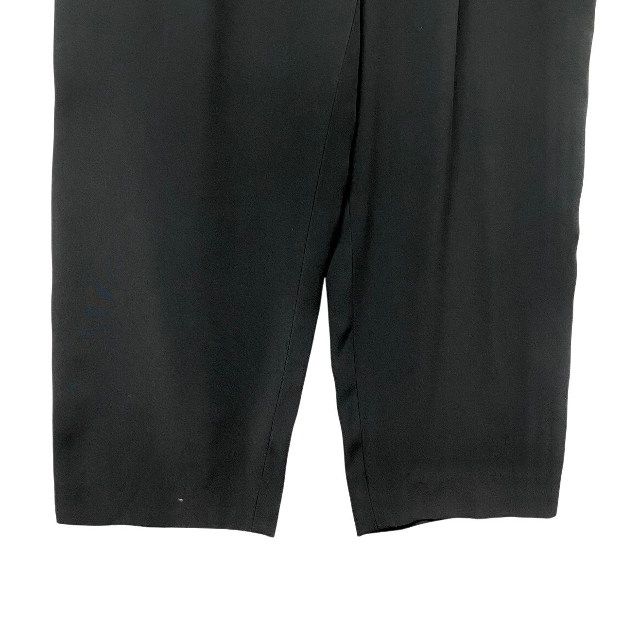 62g7 YVES SAINT LAURENT イヴサンローラン タックパンツ ワイドパンツ ボトムス サイズ38 ブラック レディース 女性用o07t