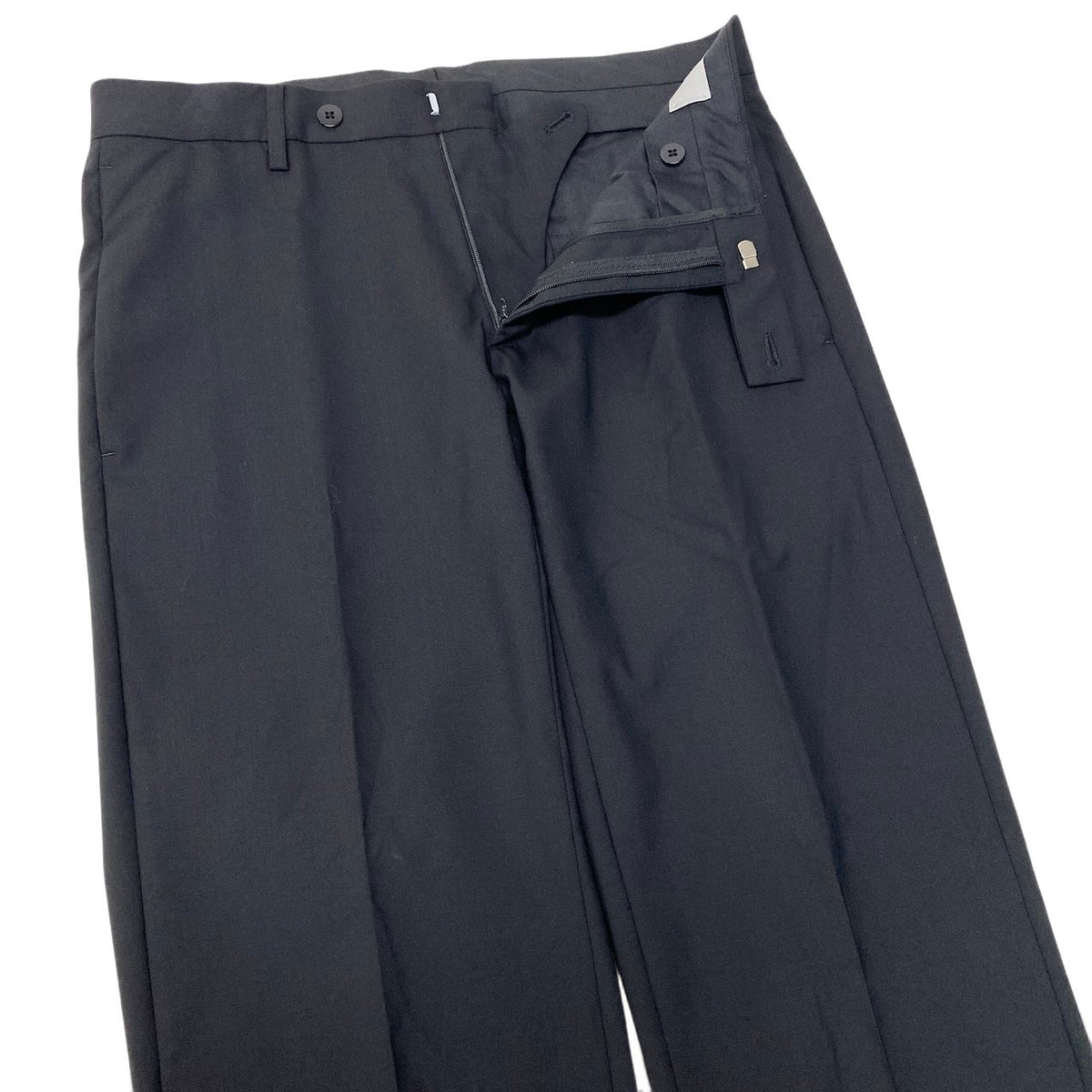 14i25 【美品】 Dior ディオールオム スラックスパンツ フルレングス フォーマル ウールパンツ イタリア製 裾未処理 44C ブラック レディース 女性用k02i