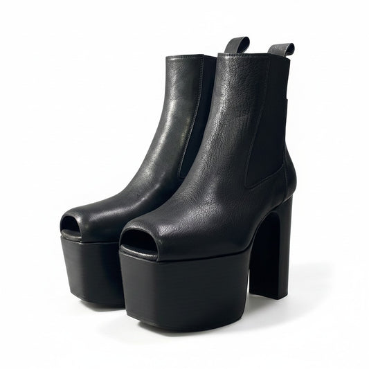 f12《極美品》 Rick Owens リックオウエンス オープントゥ キスブーツ Open Toe Kiss Boots RP20S1840LSL サイズ37 ブラック イタリア製 シューズt18r
