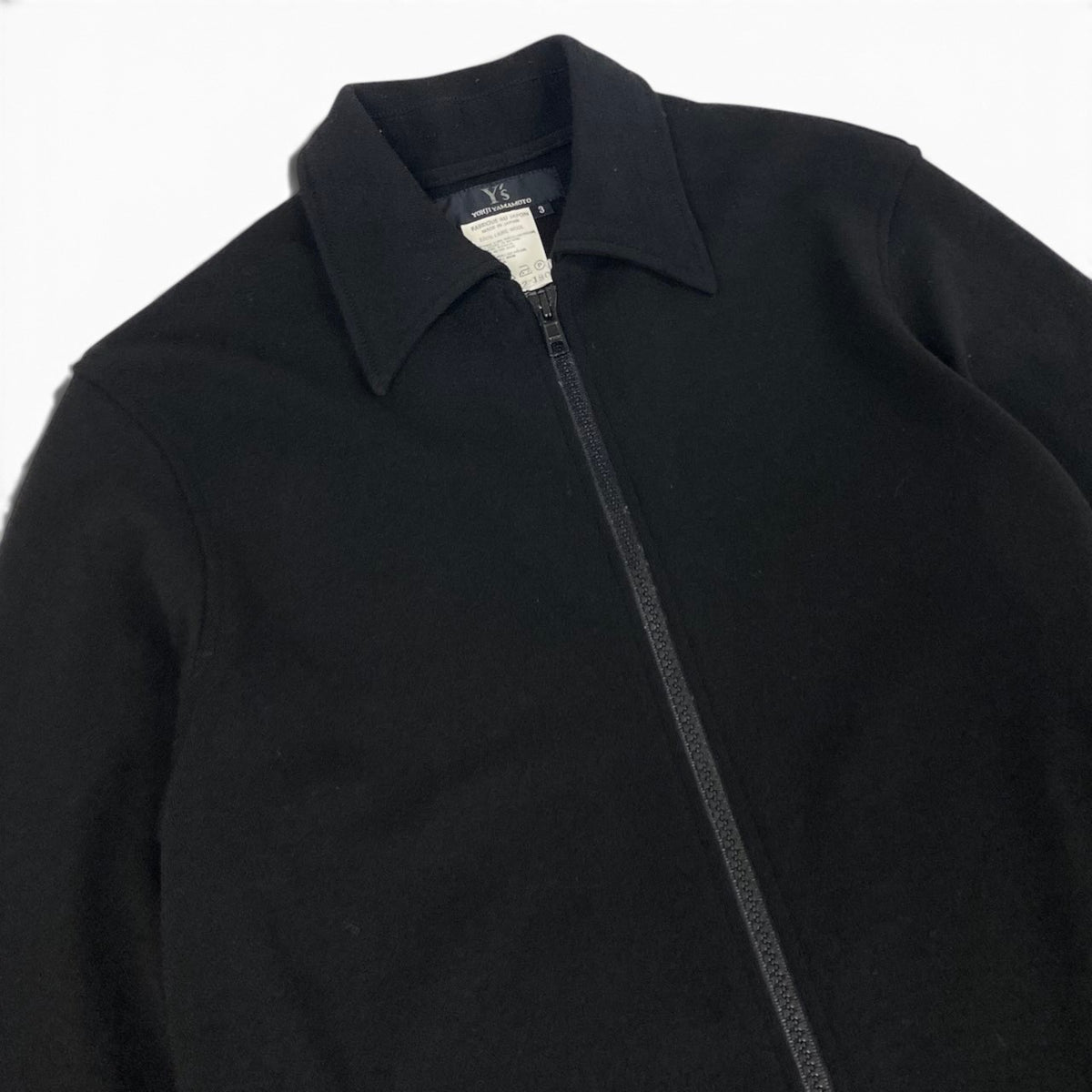 Ai21 Y's Yohji Yamamoto ワイズ ヨウジヤマモト ジップアップコート アウター 日本製 ジャケット 2015 YY-T12-180 3 ブラック ウール レディースo07t
