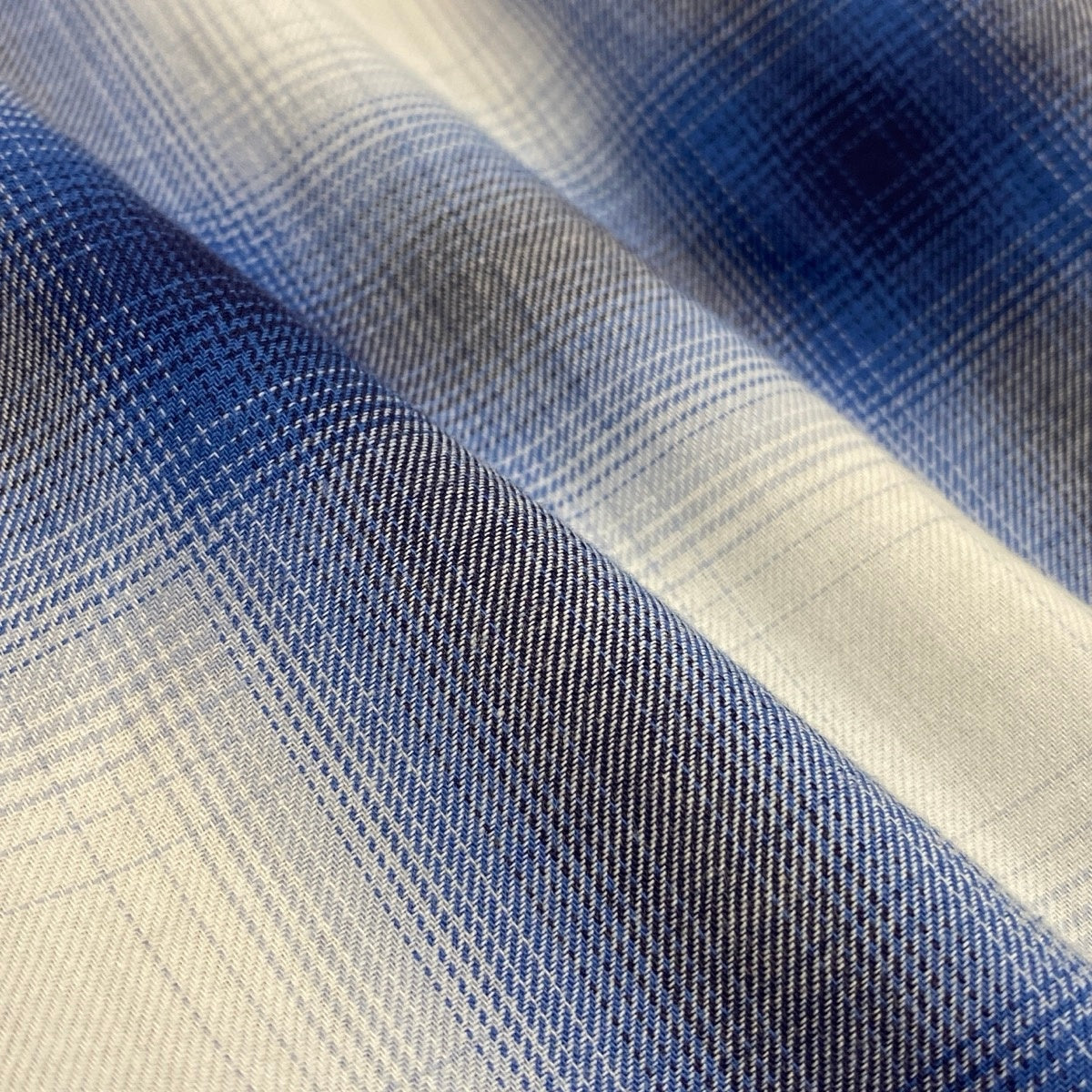 70g2 TENDER PERSON テンダーパーソン MUSUBI SHIRT ムスビシャツ デザインシャツ バックプリント チェック柄 GB-TO-4206 4 ブルー コットン100％ ユニセックス 男女兼用o07t
