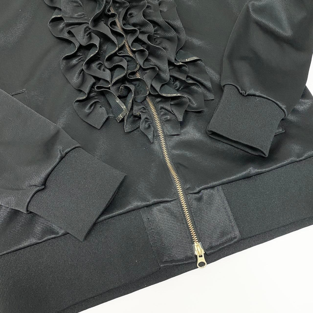 57c10 Champion チャンピオン × DRESS CAMP ドレスキャンプ フロントフリル トラックジャケット サイズ50 L ブラック ジャージ ブルゾンt18r