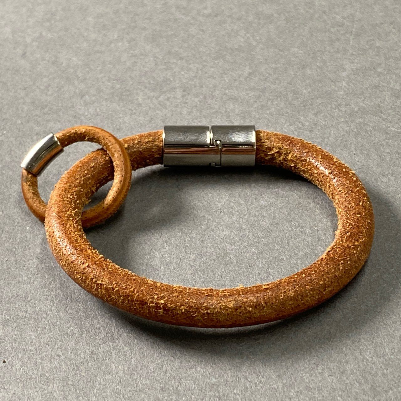 19f23 【2点セット】 HERMES エルメス ブレスレット × リング ブラウン レザー Leather Bracelet Ring アクセサリー バングル