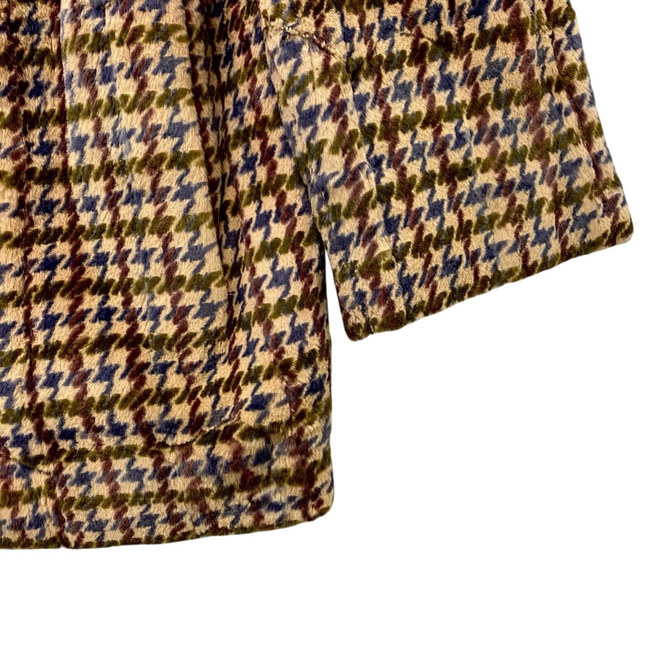 87c6 KIMIJIMA キミジマ シェアードファー 千鳥チェック コート サイズF 本毛皮 Shared Fur Coatt18r