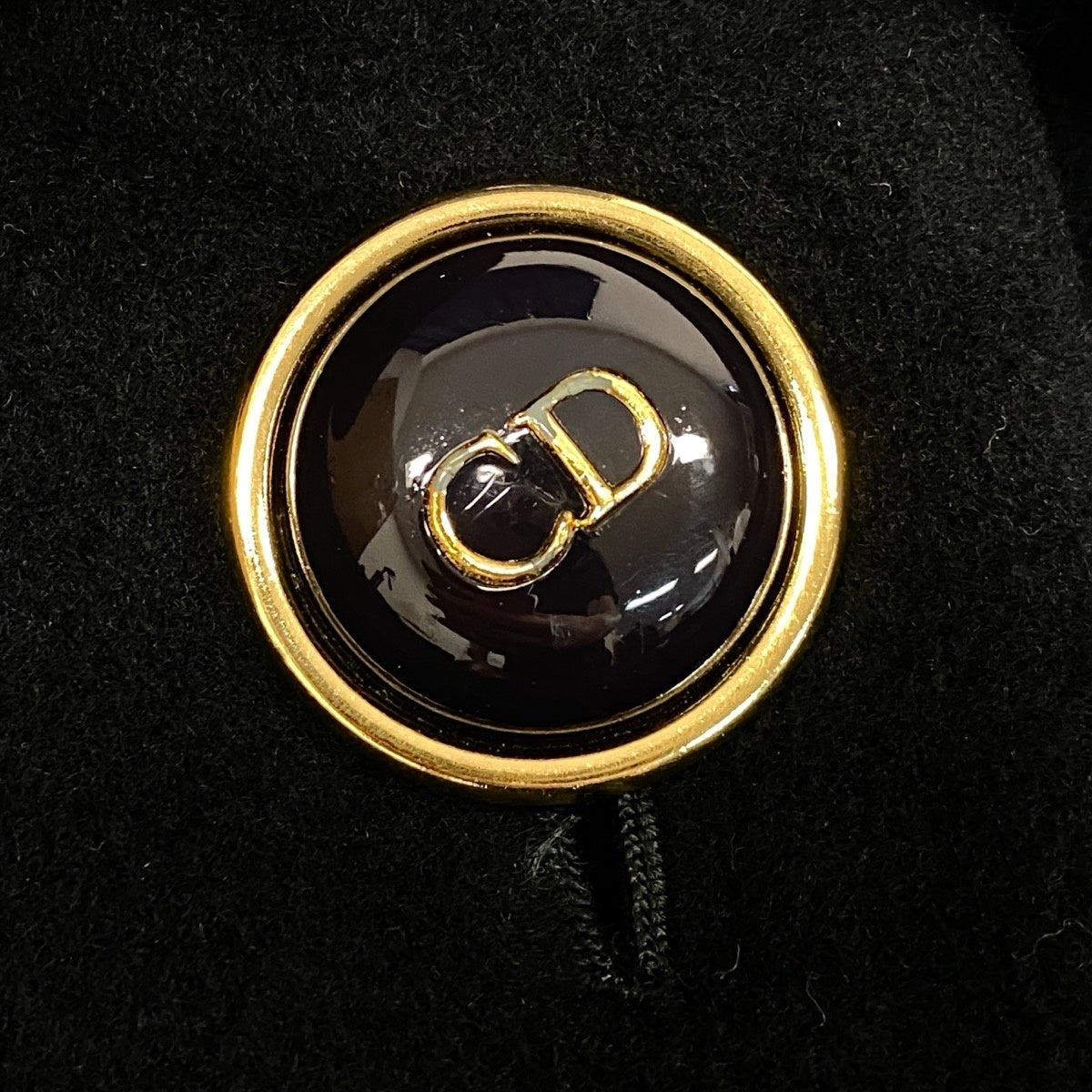 g13 Christian Dior ウールステンカラーコート CDロゴボタン アウター アンゴラ混 9サイズ ブラック ウール100％ レディース 女性用u02t
