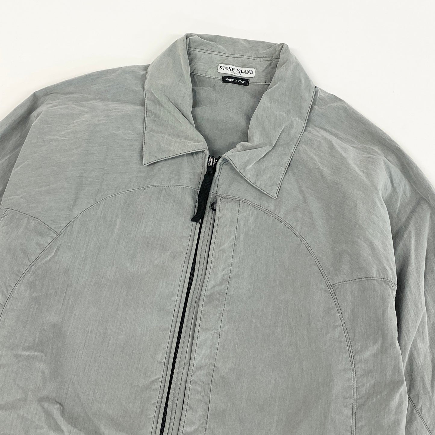 29k6 STONE ISLAND ストーンアイランド コットンナイロンジャケット ブルゾン 04年 00's ジップアップ アウター  4215A04/878 Sサイズ グレー メンズu02t