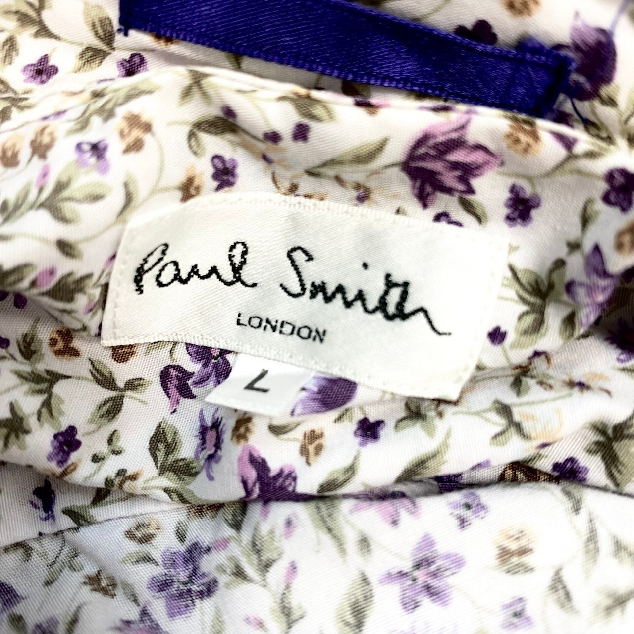 22f17 Paul Smith ポールスミス フラワープリントシャツ ショートスリーブシャツ 総柄 小花柄 サイズL マルチカラー コットン100％ メンズ 紳士服o07t