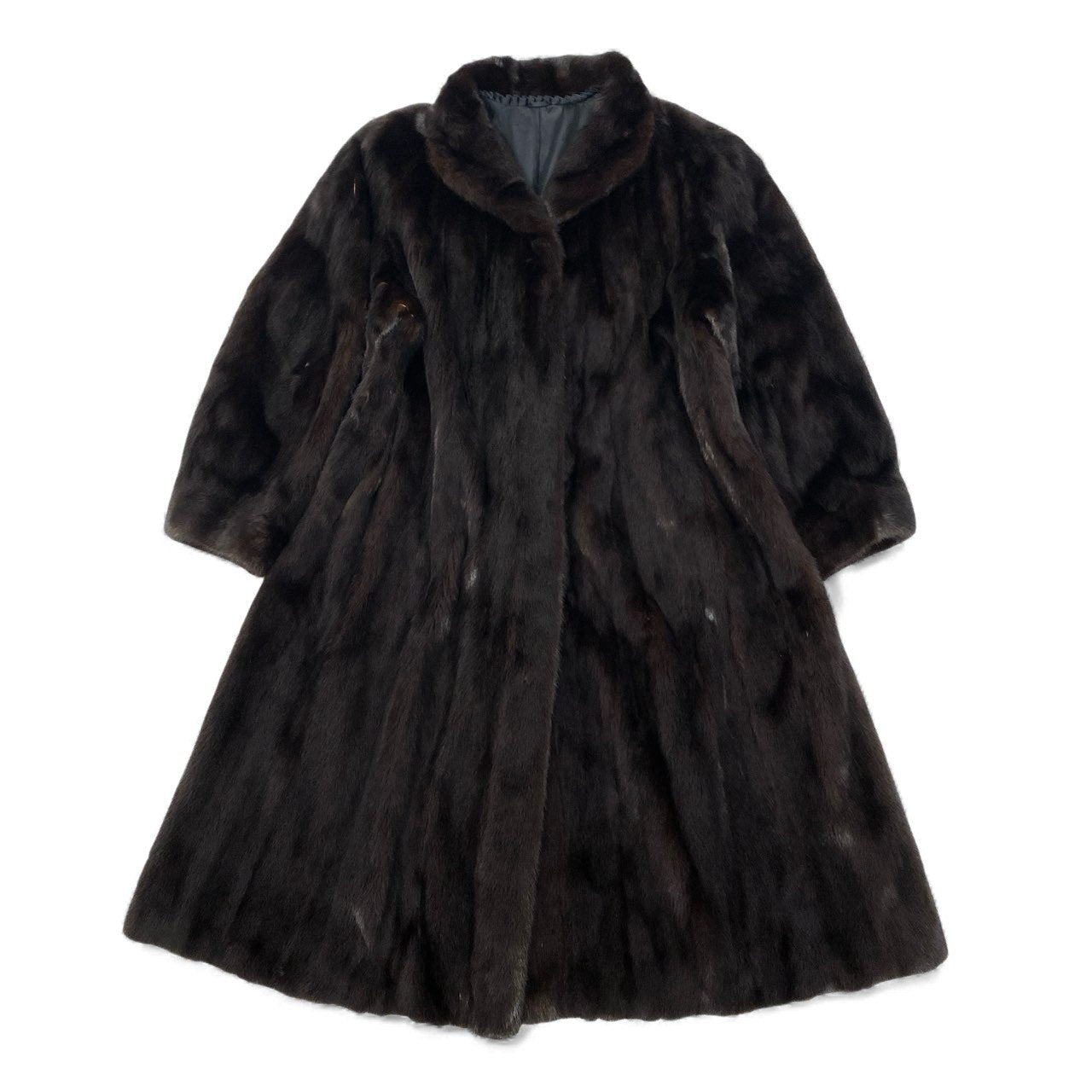 32k27 マホガニーミンク 着丈107cm 超ロングコート サイズ13号 ダークブラウン 本毛皮 MINK FUR リアルファー 艶◎ 毛並み◎t18r