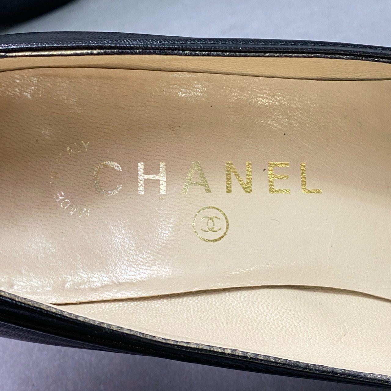 6k12 CHANEL シャネル ココマーク リボンパンプス 36 約23cm ブラック レザー シューズ イタリア製 ラグジュアリー