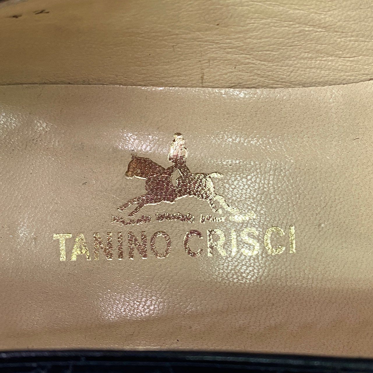 1l22 TANINO CRISCI タニノクリスチー 本クロコ タッセルローファー 36 1/2 ブラック レザー イタリア製 クロコダイル スリッポン シューズ 革靴