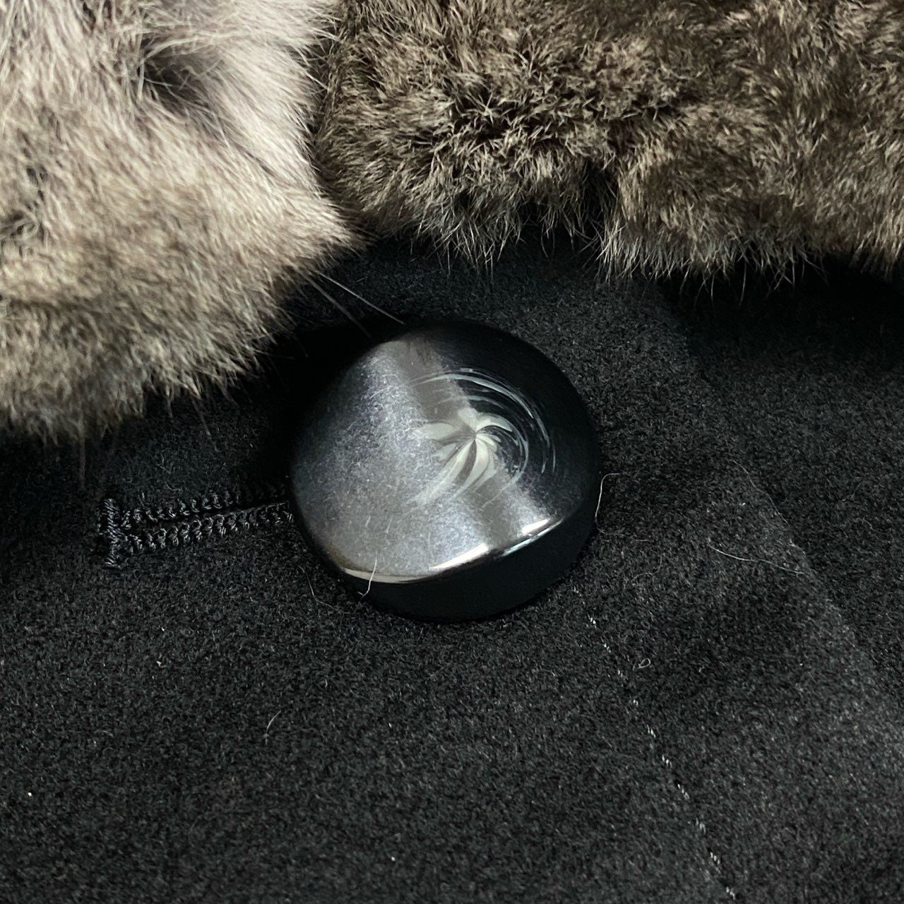 30a9 チンチラファー付き カシミヤロングコート サイズF ブラック 最高級毛皮 Chinchilla Fur Cashmere Coatt18r