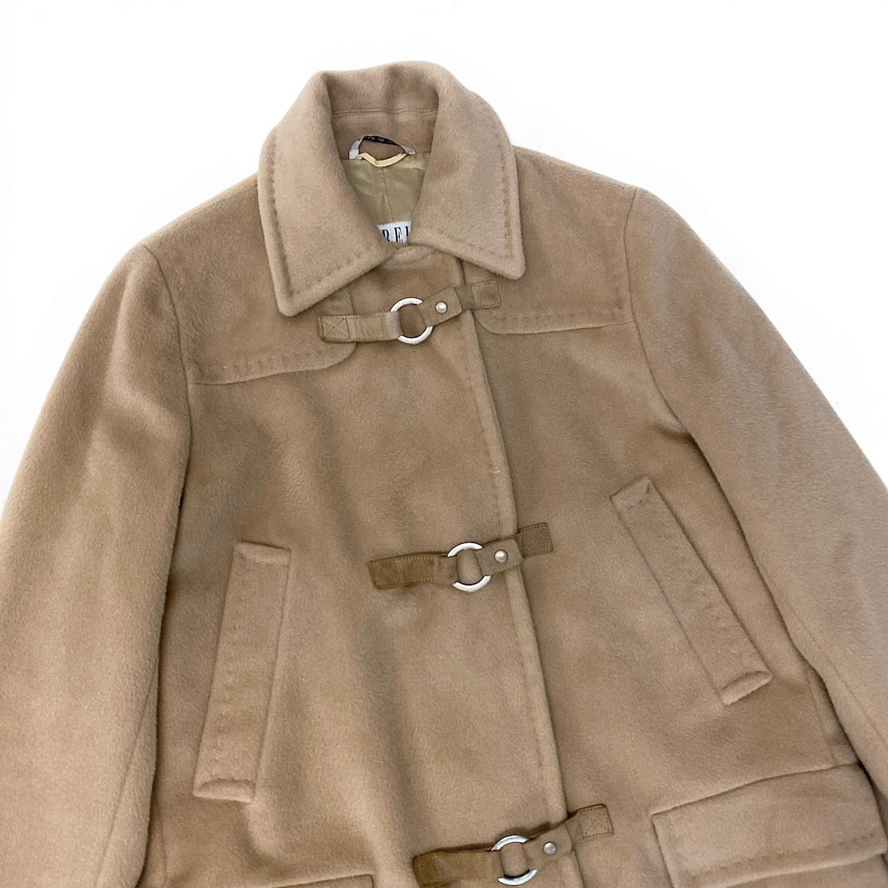 90g27 MARELLA マレーラ ダッフル風 ロングコート カシミヤブレンド サイズ42 ベージュ レディース 女性用u02t
