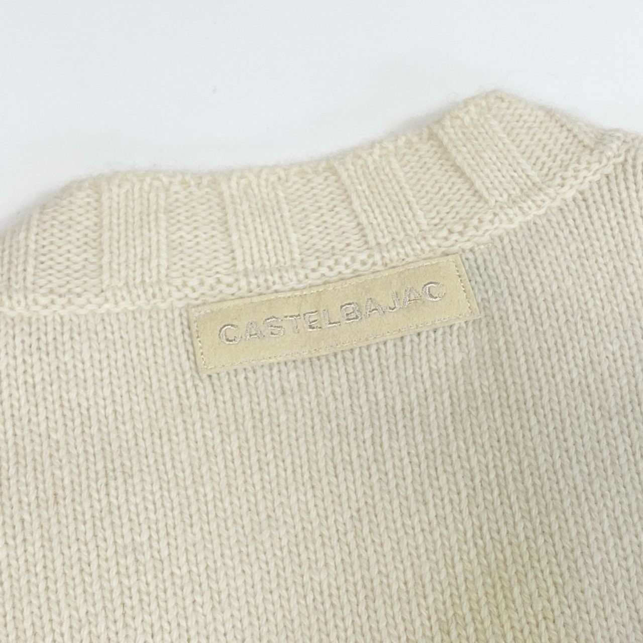 27a23 CASTELBAJAC カステルバジャック × PEANUTS Snoopy スヌーピー ニットベスト サイズ42 アイボリー Vintage ヴィンテージt18r