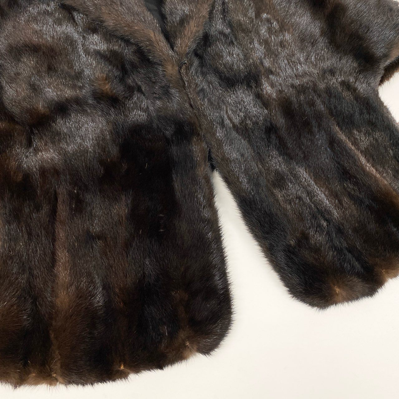 6b16 BLACKGLAMA ブラックグラマ ダークミンク ケープ ポンチョ サイズF ブラウン 最高級本毛皮 ショール Mink Fur Capet18r