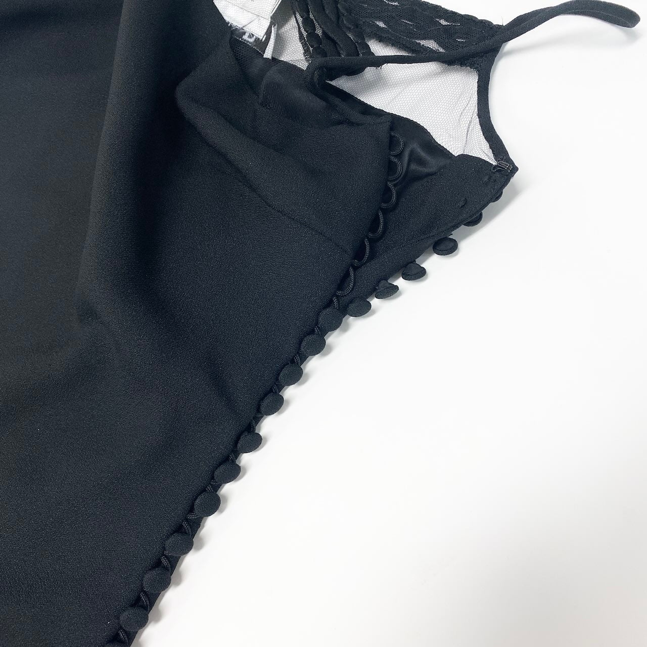 28c10 Christian Dior クリスチャンディオール ガリアーノ キャミソールドレスワンピース レースデザイン フランス製 36サイズ ブラック レディース 女性用u02t