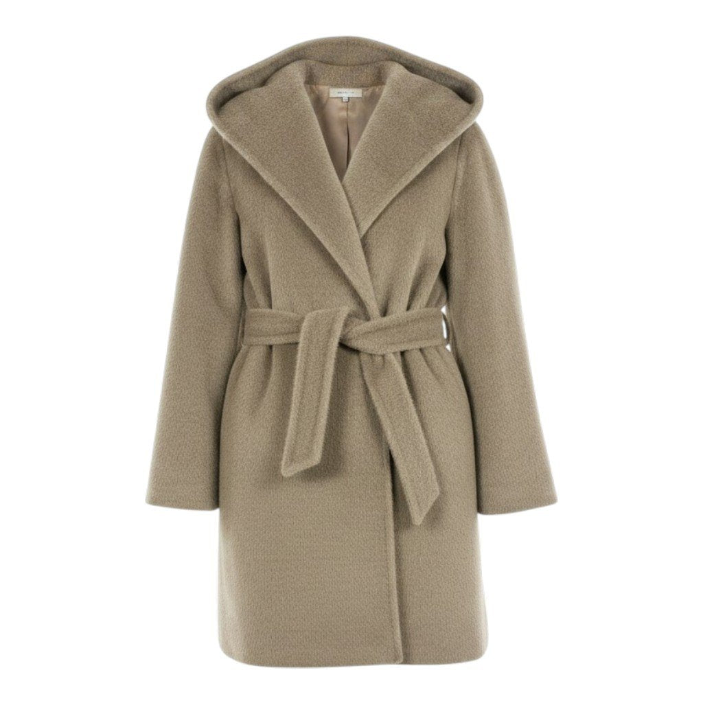 16e7【美品】Max Mara マックスマーラ フーディーアルパカシャギーコート アウター イタリア製 10861243 36サイズ ブラウン レディース 女性用t18r