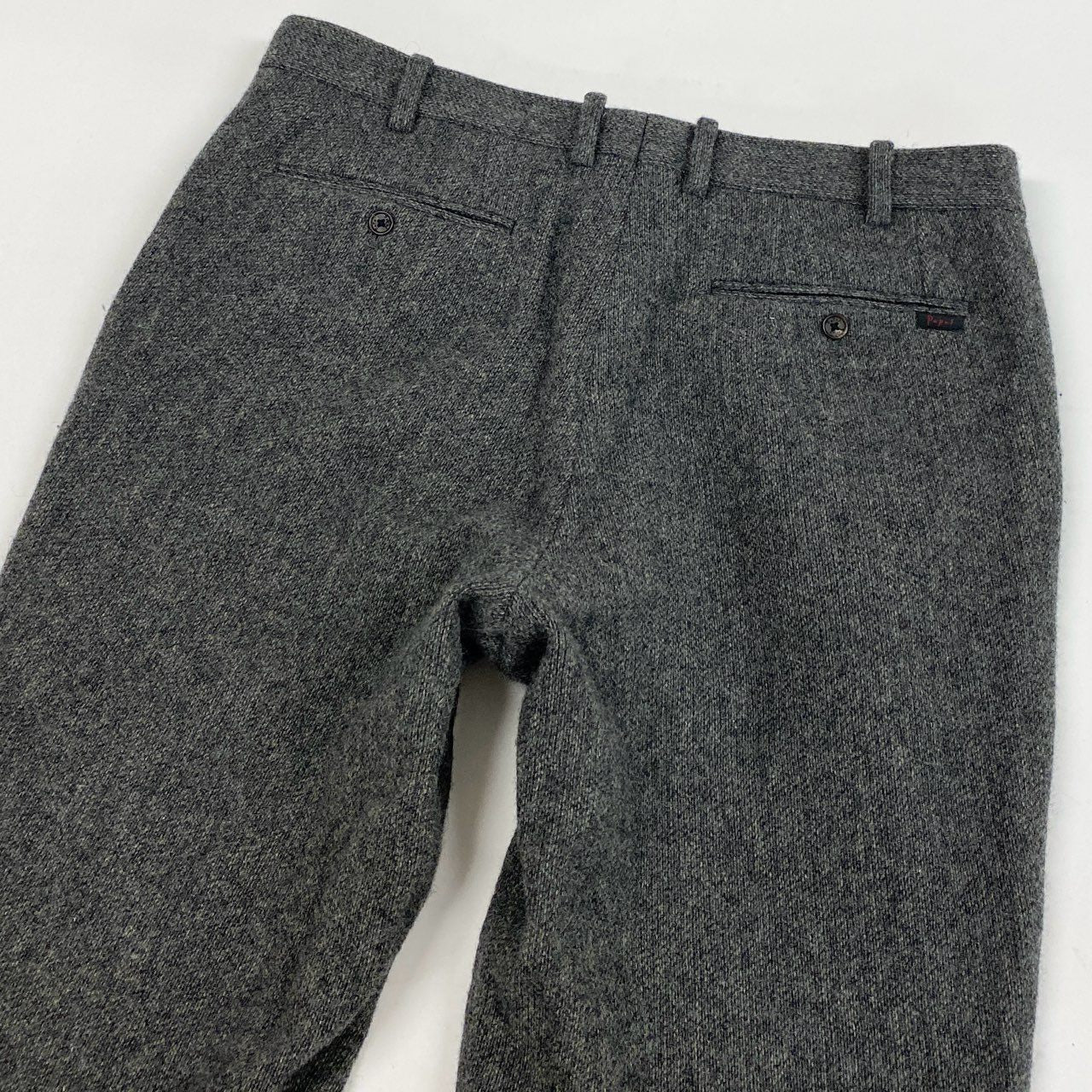46L8 Papas パパス スラックスパンツ テーパードパンツ ボトムス フランネル生地 52 LL グレー ウール メンズu02t
