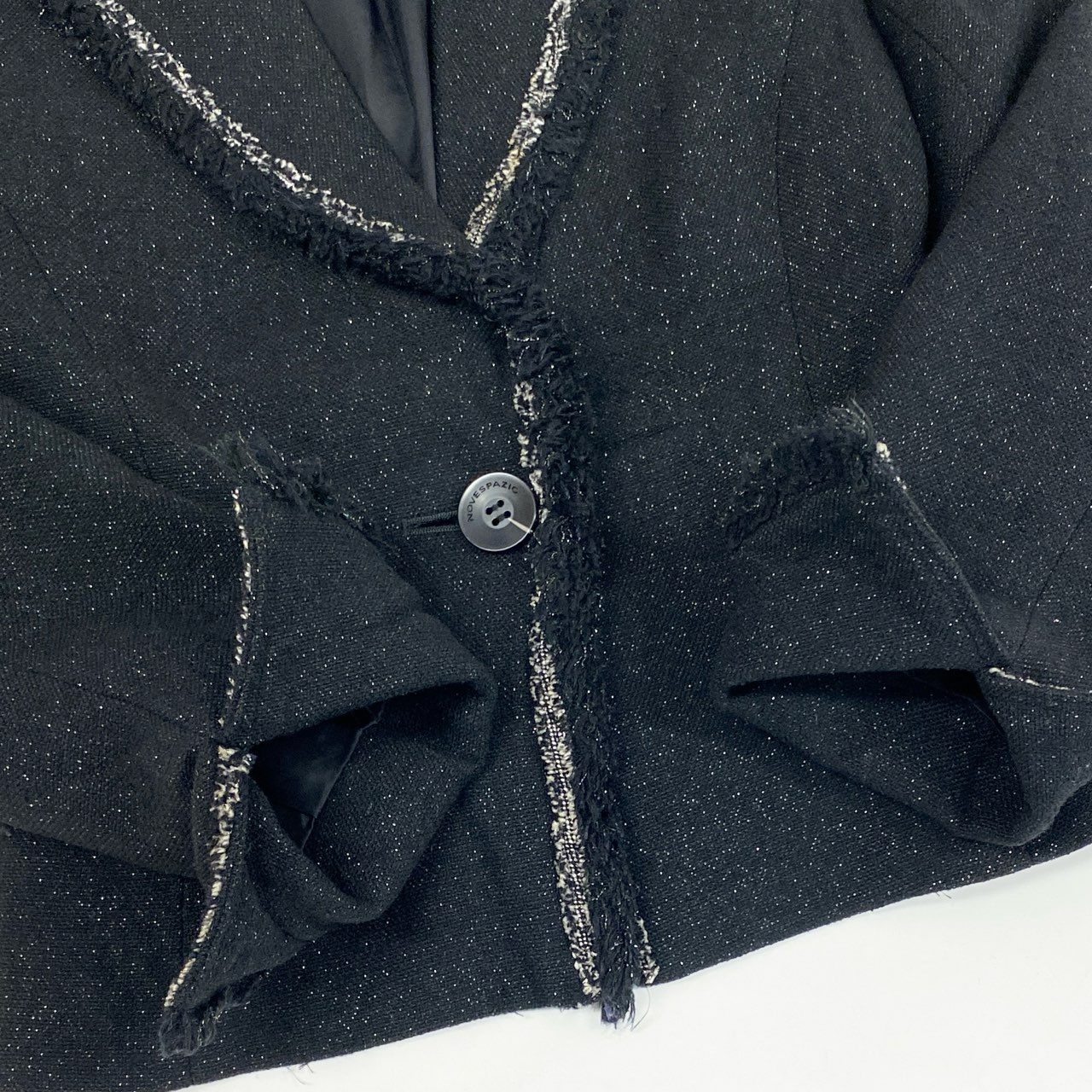 77j28 NOVESPAZIO ノーベスパジオ ツイードセットアップ ジャケット タイトスカート ラメ 033-250920 38サイズ ブラック レディースu02t