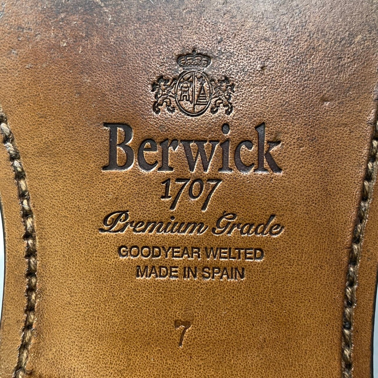 3g7 Berwick バーウィック CORDOVAN RIC コードバン シューズ 3682RDJR 26cm UK7 ブラウン レザー シューツリー付 革靴t18r