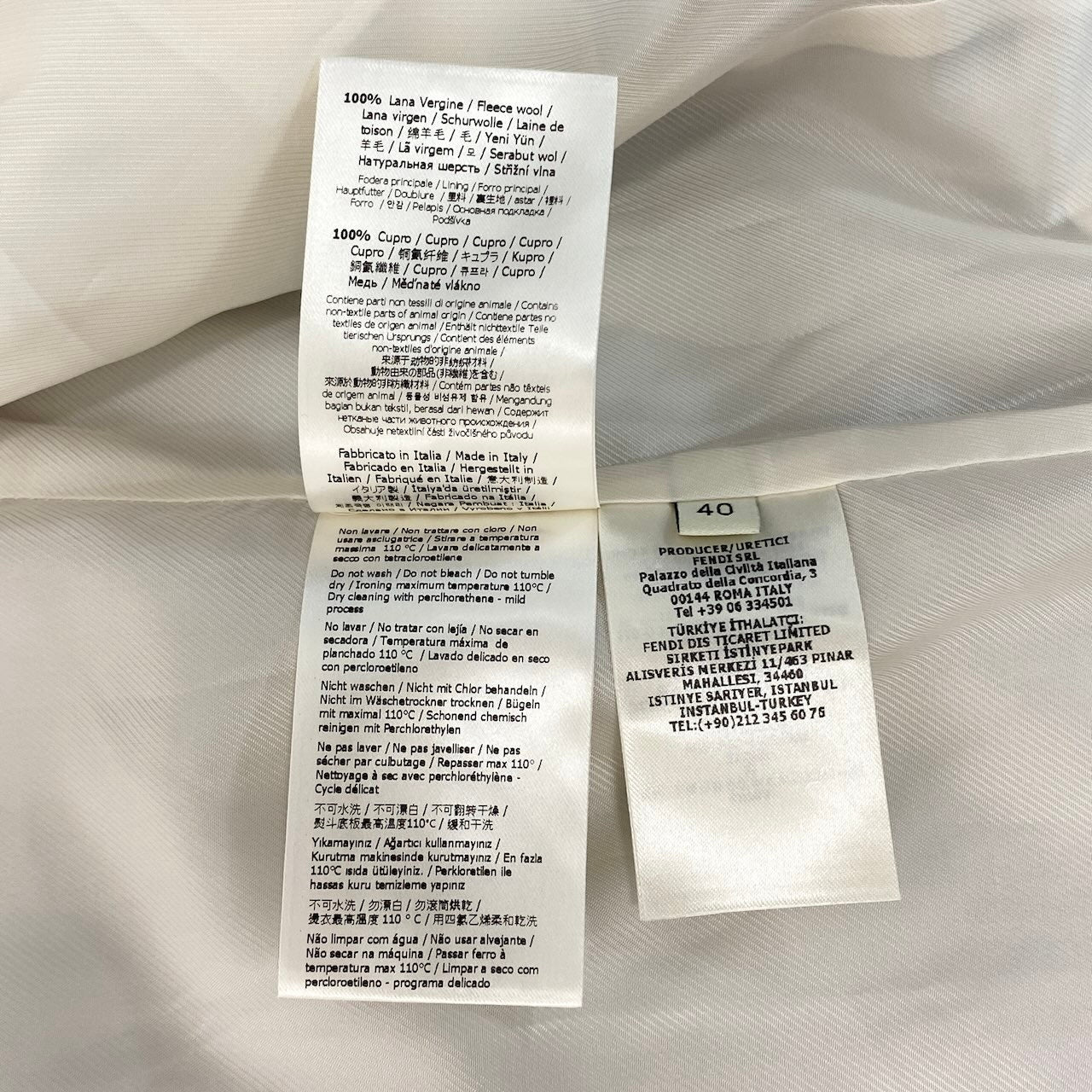 Ig6【新品保管品】FENDI 23年 ウールテーラードジャケット 刺繍 FJ7450 AM3P 40サイズ ベージュ ウール100％ レディース 女性用u02t
