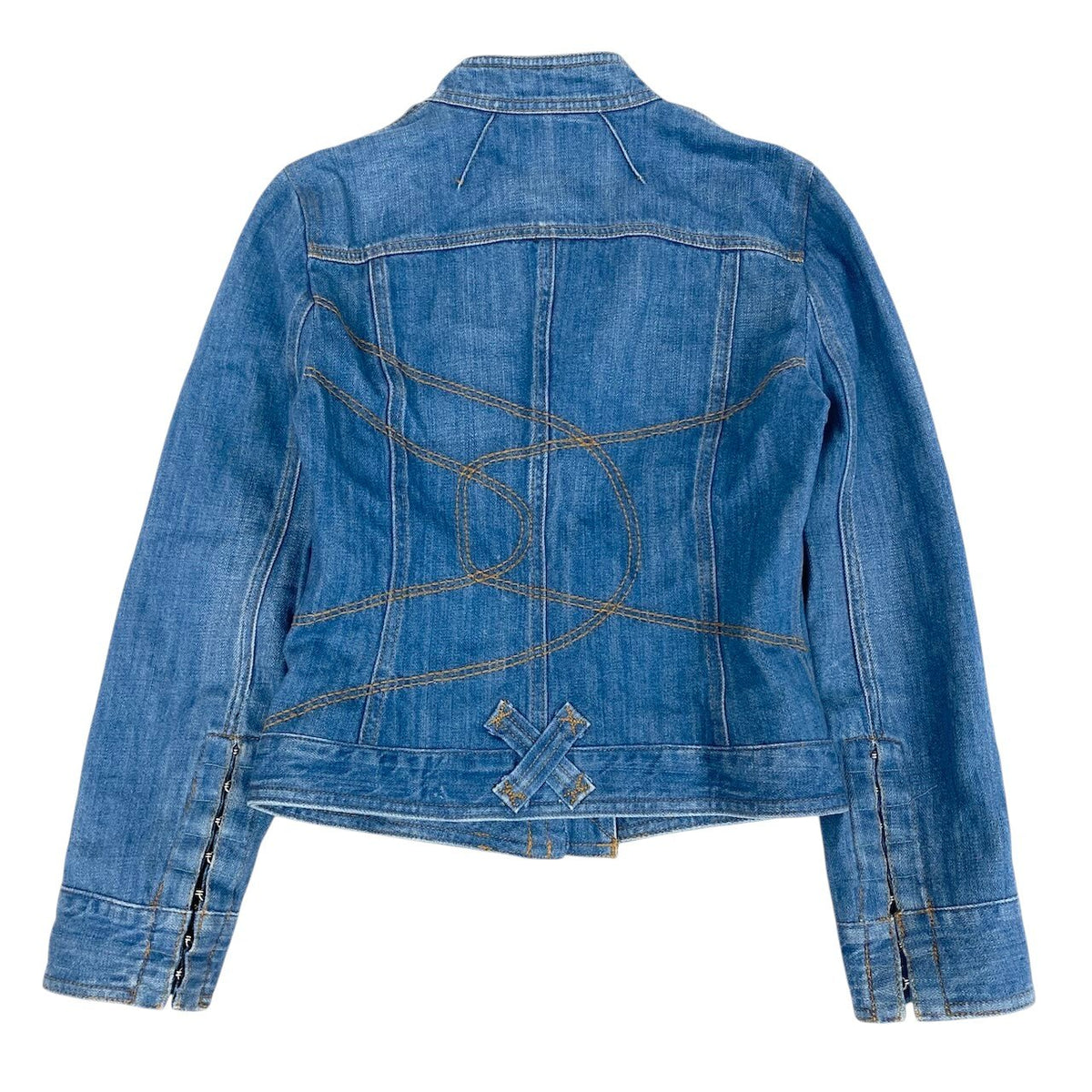 i18 DOLCE＆GABBANA デニムジャケット フィットジャケット イタリア製 ブルー コットン100％ レディース 女性用u02t