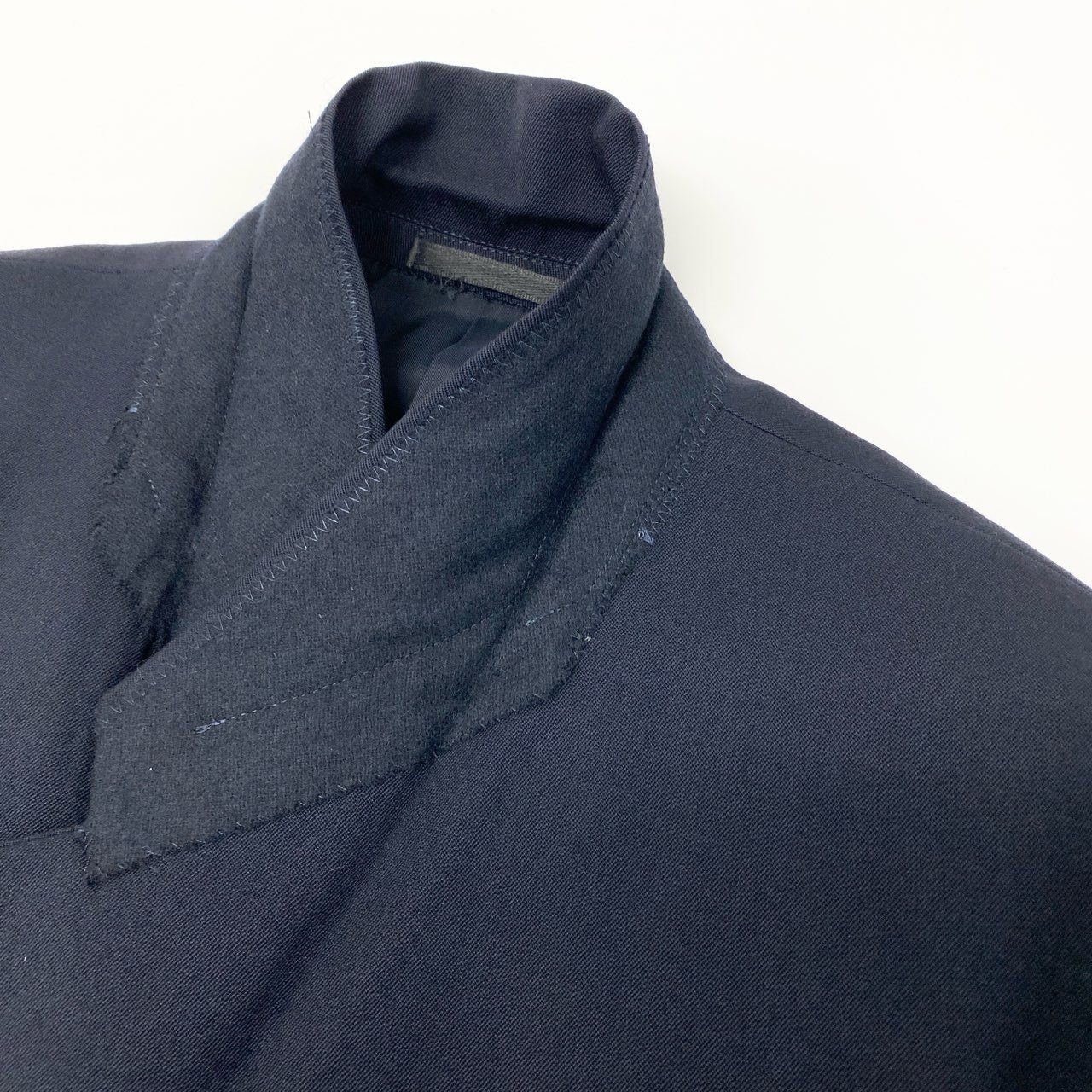 6k1 COMME des GARCONS HOMME コムデギャルソンオム 田中オム セットアップスーツ ダブルブレスト テーラードジャケット 無地 タックパンツ スラックス フォーマル  AD1992 M ネイビー ウール100％o07t